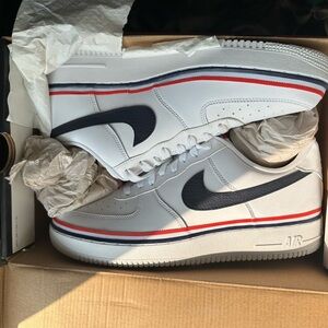 Nike Air Force 1 White and Obsidian Red